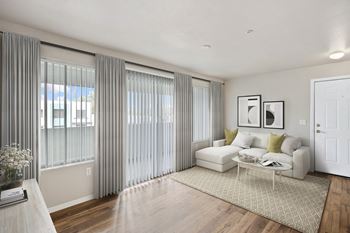 Living room with wooden floor